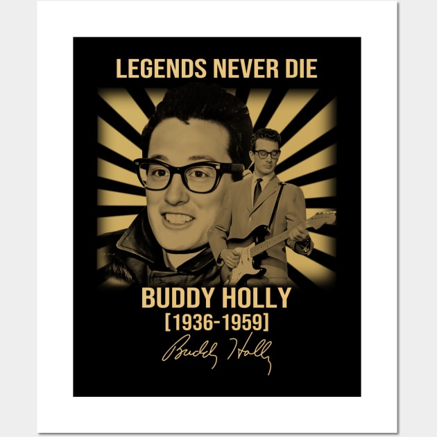 Buddy Holly Legends Never Die Men Wall Art by chaxue